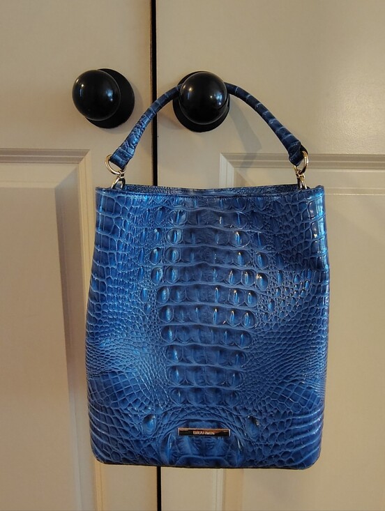 Brahmin Handbags - Brahmin Bluebonnet Amelia Leather Croc-Embossed Shoulder Bag